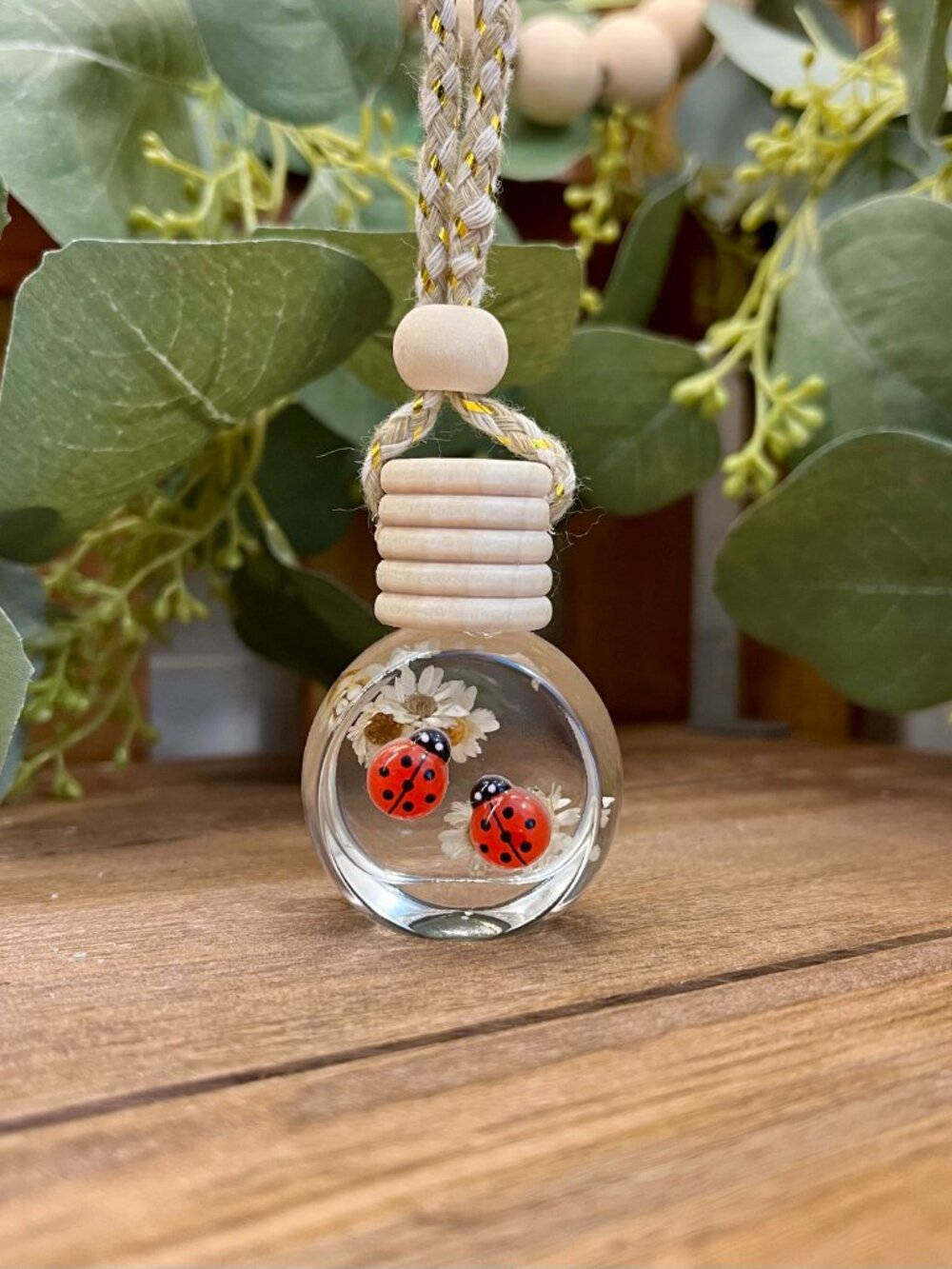 Ladybug Car Diffuser, Ladybug Car Air Freshener, Car Charm, Fragrance Oil